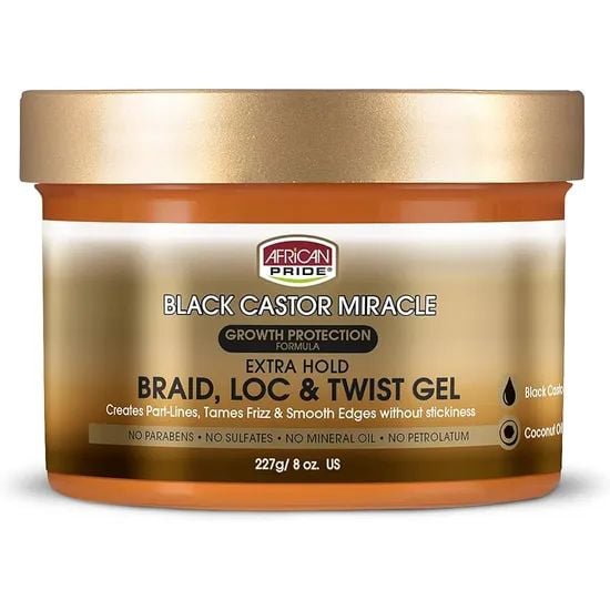 African Pride Black Castor Miracle Extra Hold Gel