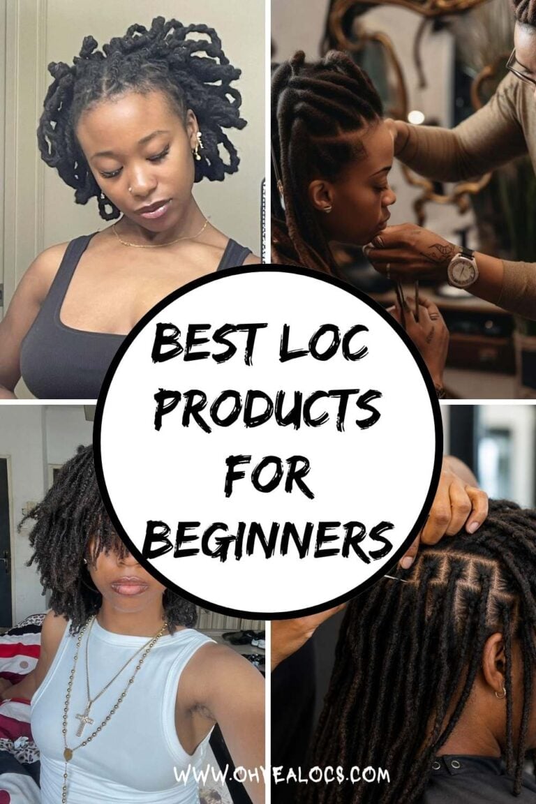 four grid locs images and text overlay Best Loc Products for Beginners