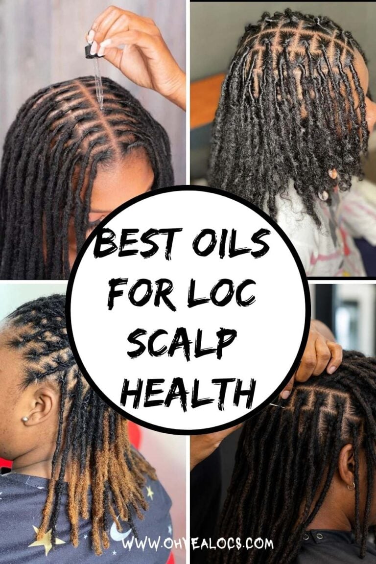 four grid locs images and text overlay Best Oils for Loc Scalp Health