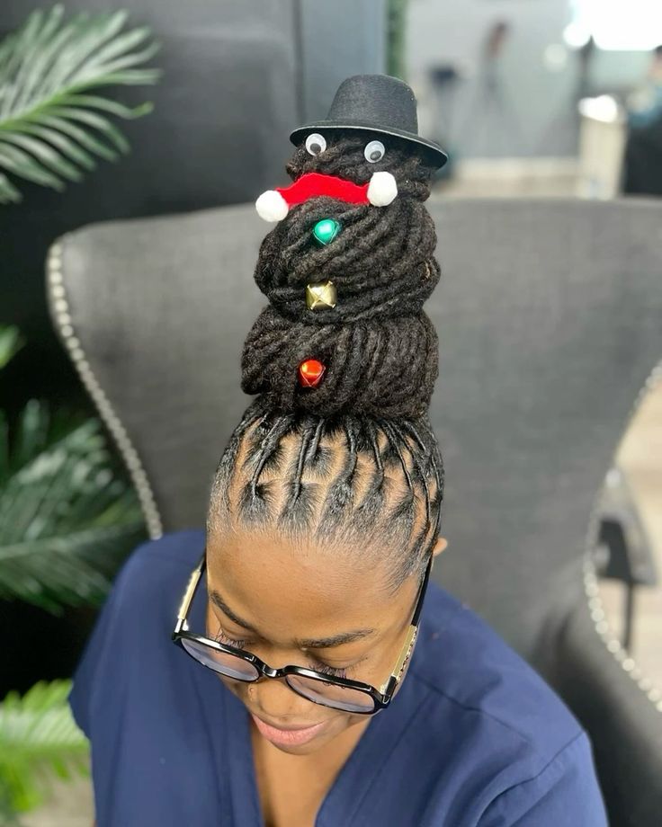 Elegant Christmas Loc Updo
