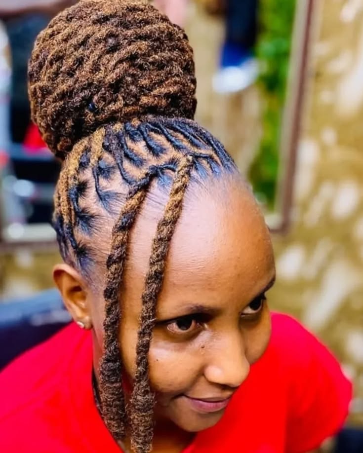Elegant Loc Bun With Face-Framing Pieces