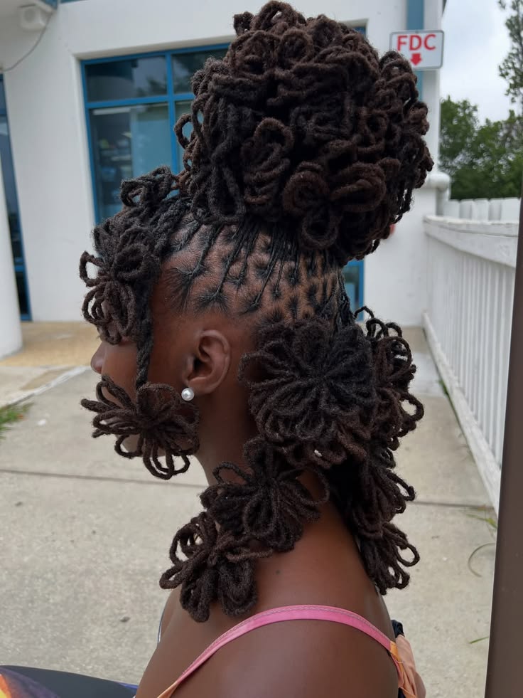 Half Up Half Down Loc Styles 