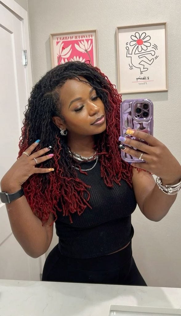 Long Locs With a Festive Side Sweep