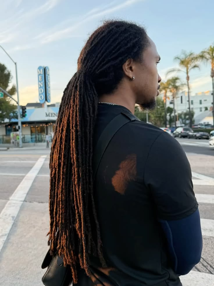 Long Locs With a Relaxed Back Style