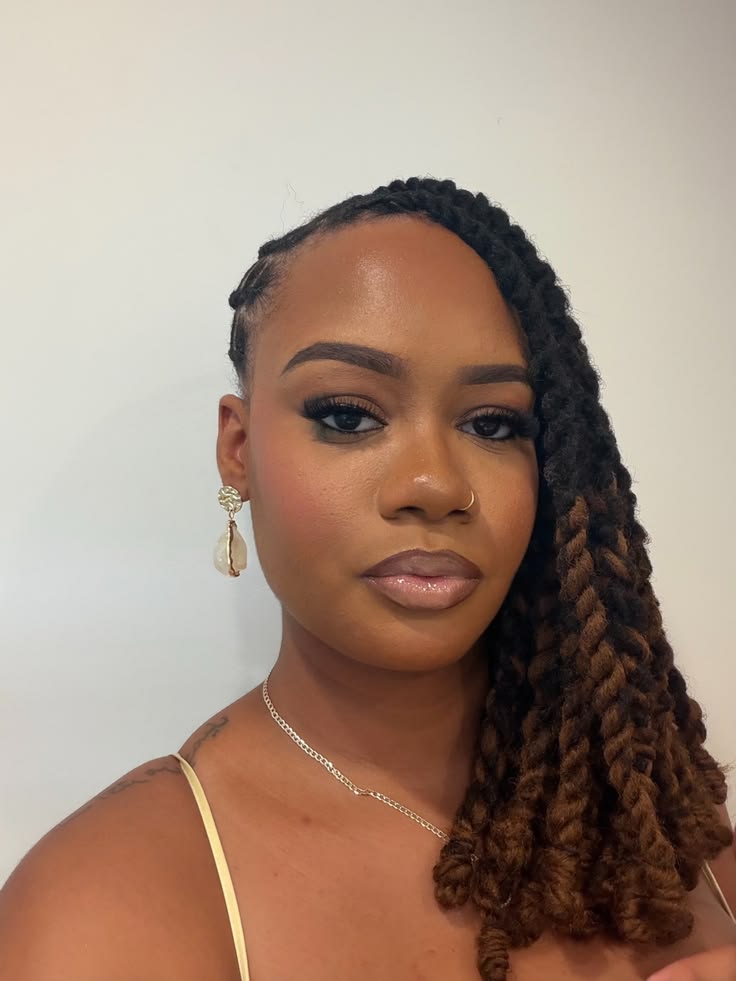 Loose Locs With a Clean Side Sweep