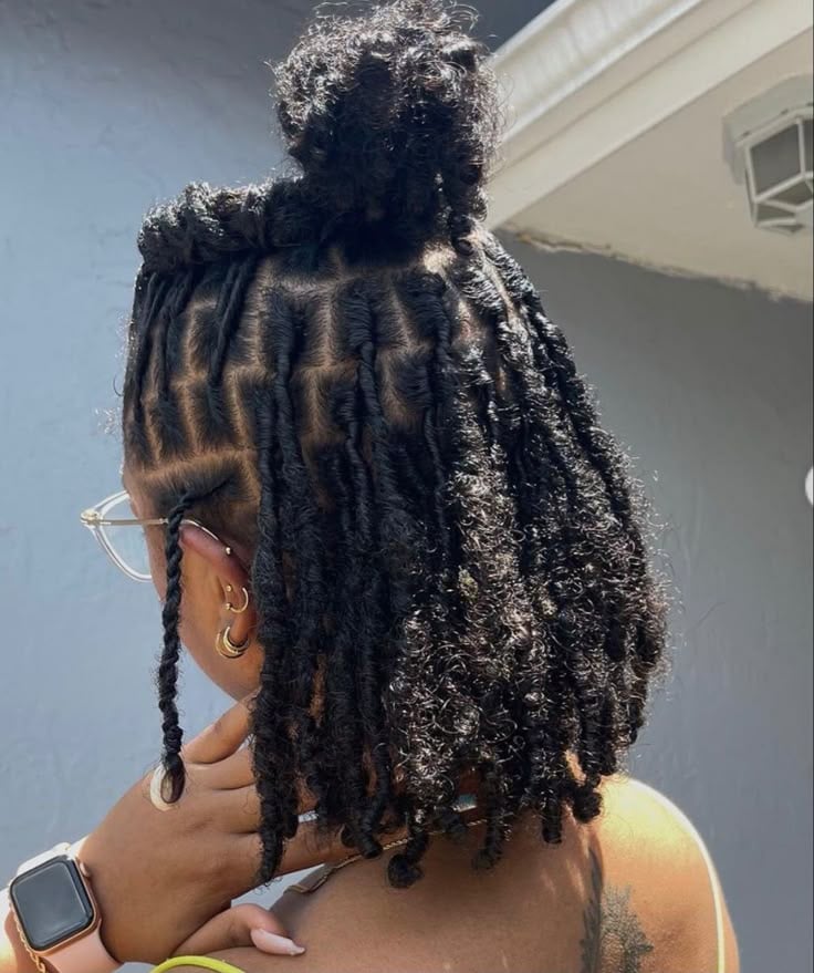 Medium-Length Half-Up Locs