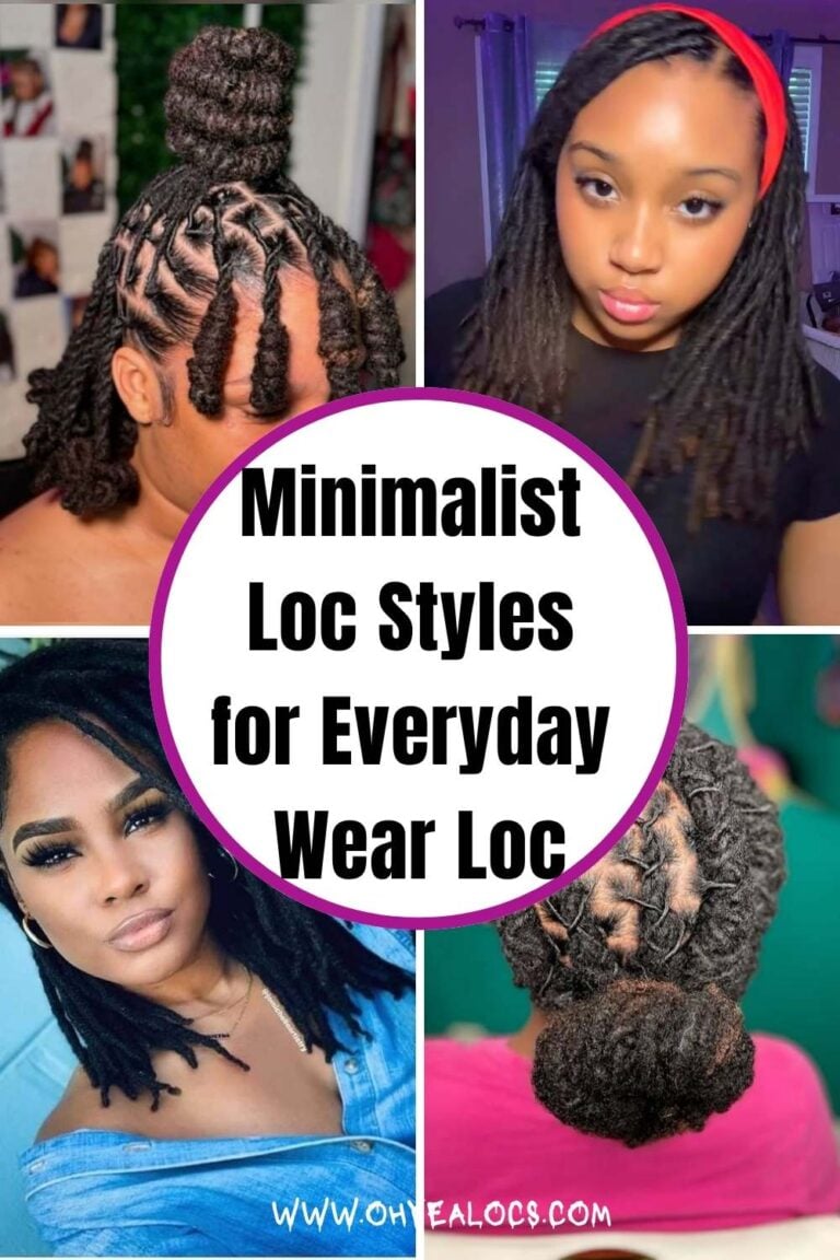 four - grid locs image and text overlay Minimalist Loc Styles for Everyday Wear Loc