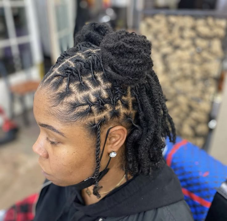  Short Half-Up Loc Style