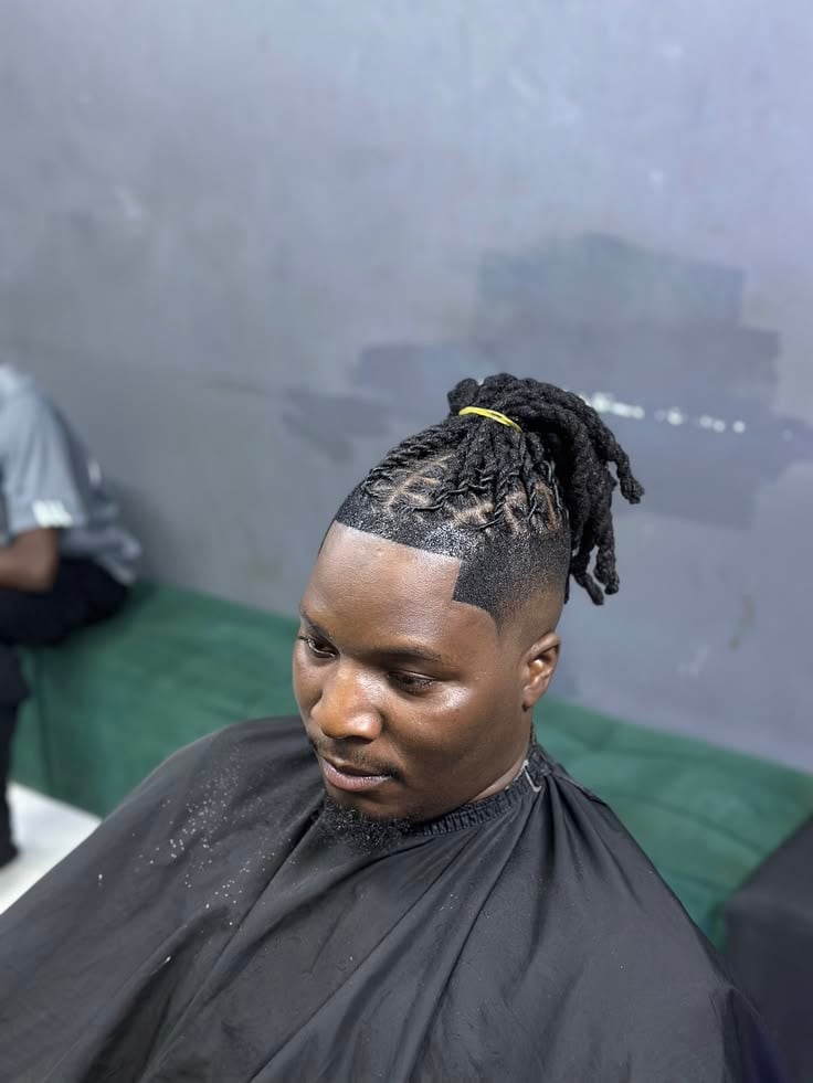 Short Locs With a Low Ponytail