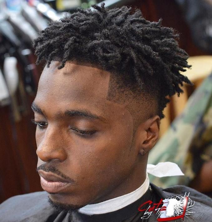 Short Locs With a Temple Fade