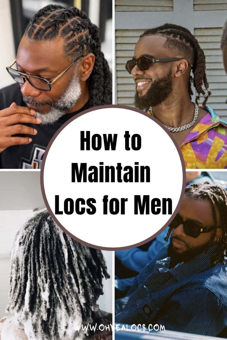 four grid locs images and text overlay How to Maintain Locs for Men