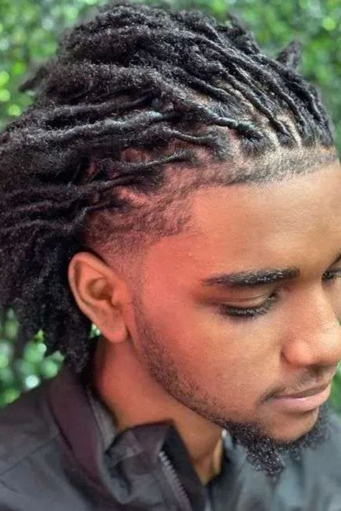 Starter Locs With a Mid Fade