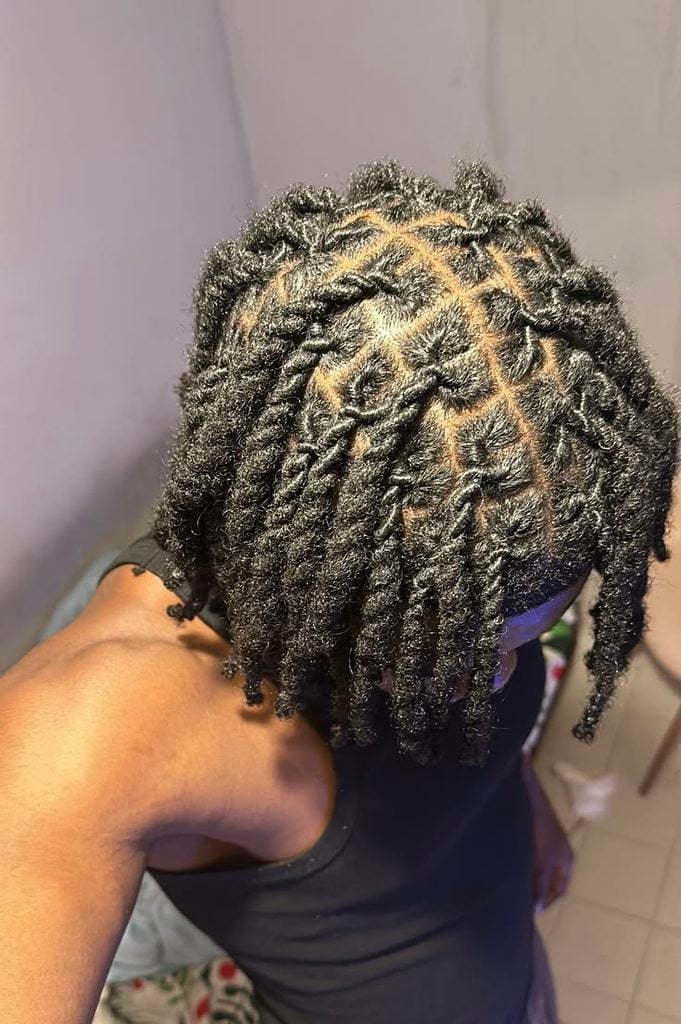 Starter Locs With a Side-Swept Look